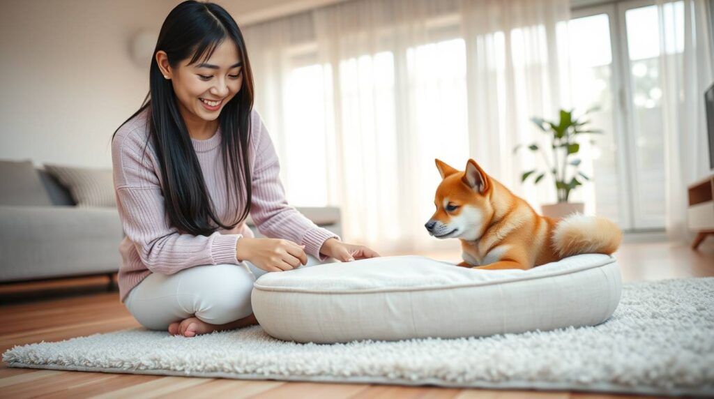 子犬のしつけ。