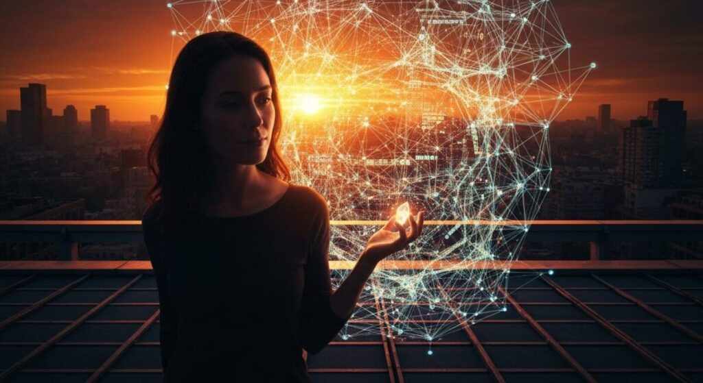 「金価格の今後の見通しと専門家の予想」をテーマにした挿絵。暗い霧の中から、力強い光を放つ金の塊が昇ってきており、価格の再上昇という明るい未来を象徴している。