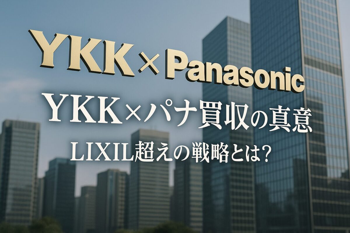 YKKとパナソニックのロゴが融合するイメージ。この記事のテーマである「ykk 買収 パナソニック 狙い」を象徴する一枚。