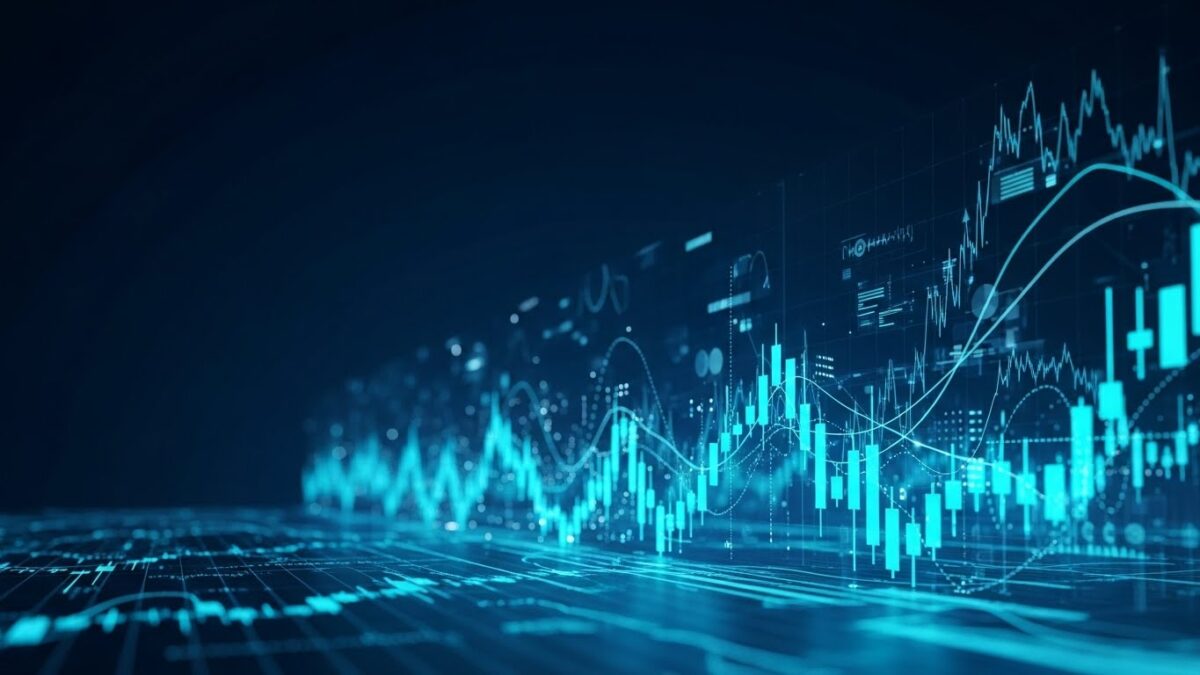 株価チャートと上昇トレンドのイメージ