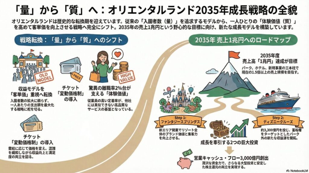 図解『オリエンタルランド今後の展望と2035年戦略｜株価成長の鍵を分析』