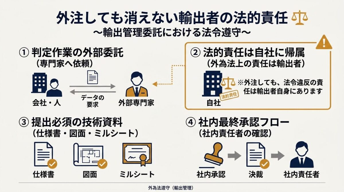 外注しても消えない輸出者の法的責任