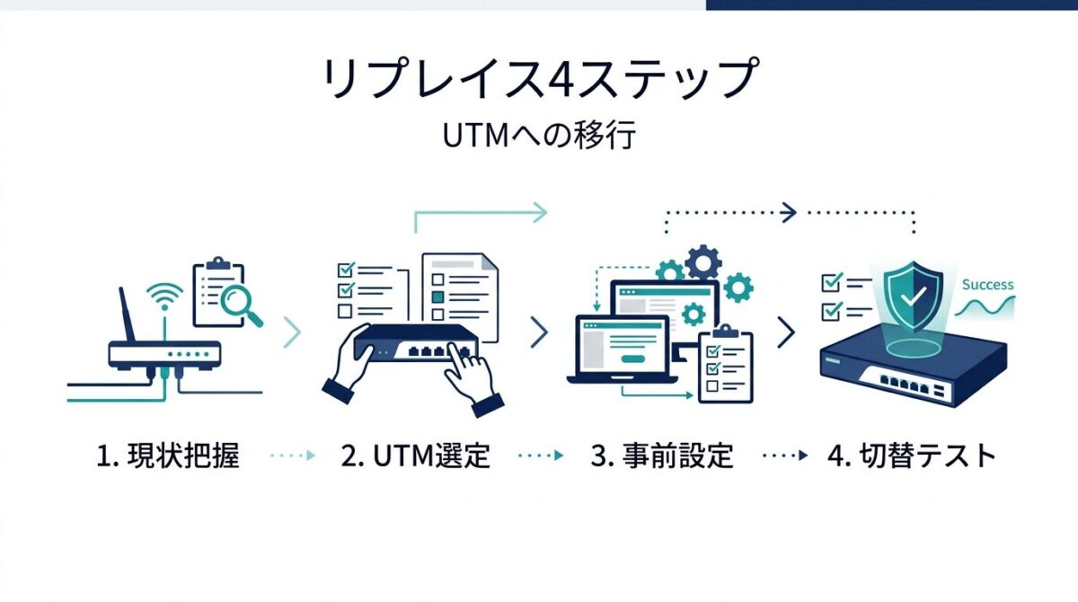 単体ルーターからUTM一体型へのリプレイス4ステップ