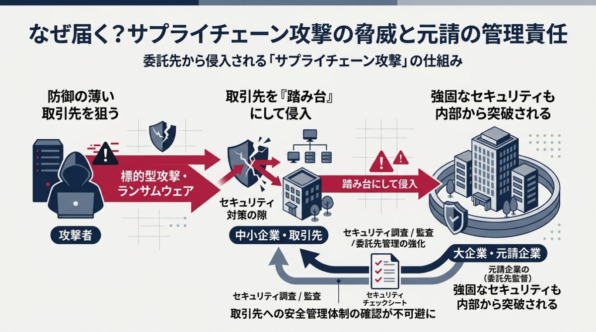 サプライチェーン攻撃の脅威と元請の管理責任
