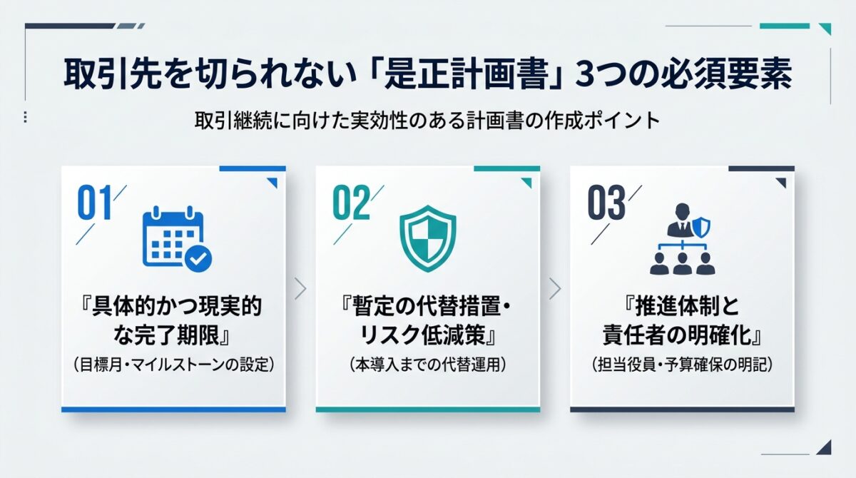 取引先を切られない是正計画書3つの必須要素