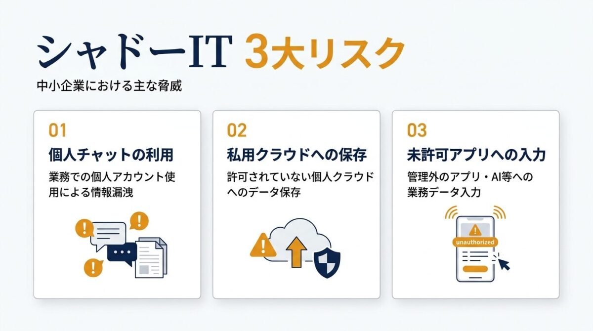 中小企業に潜むシャドーITの3大リスクと情報漏洩経路
