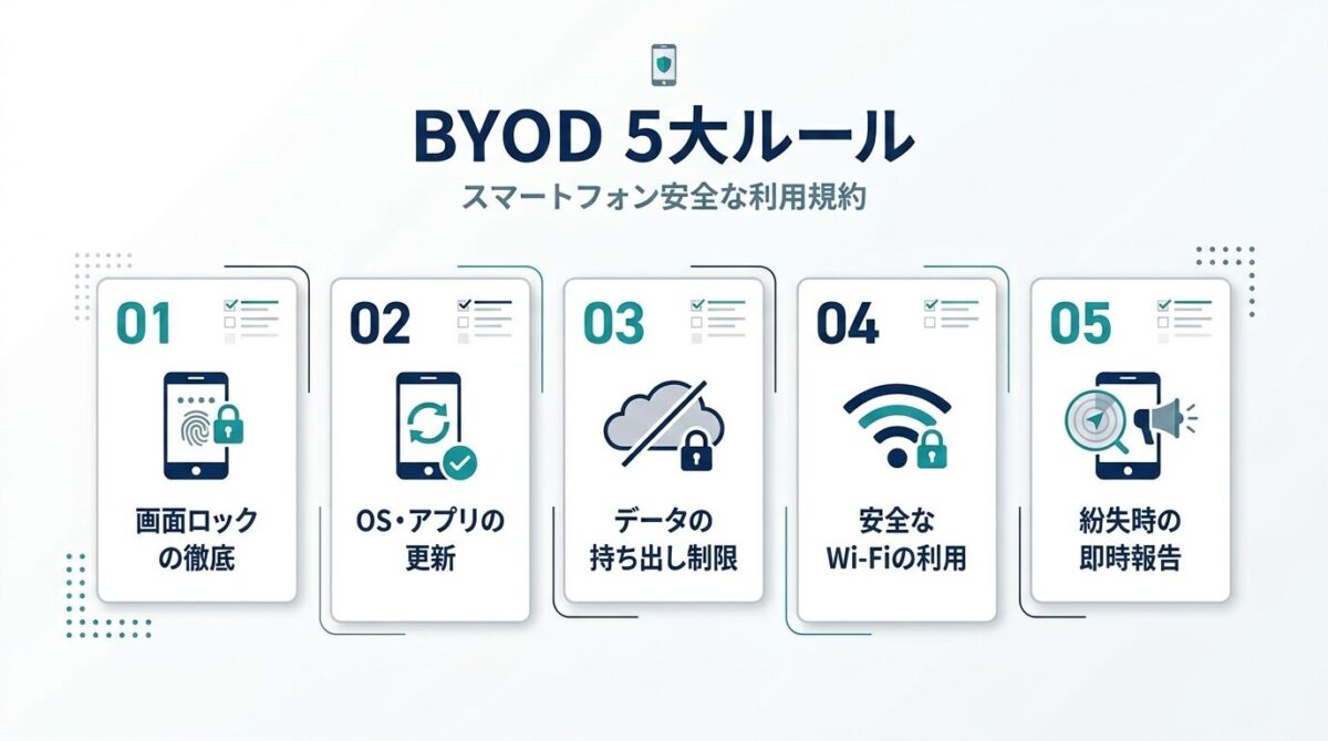 BYOD利用で徹底すべき5大社内セキュリティルール