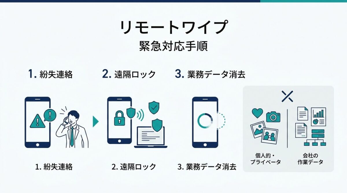 紛失・盗難発生時のリモートワイプ緊急対応手順